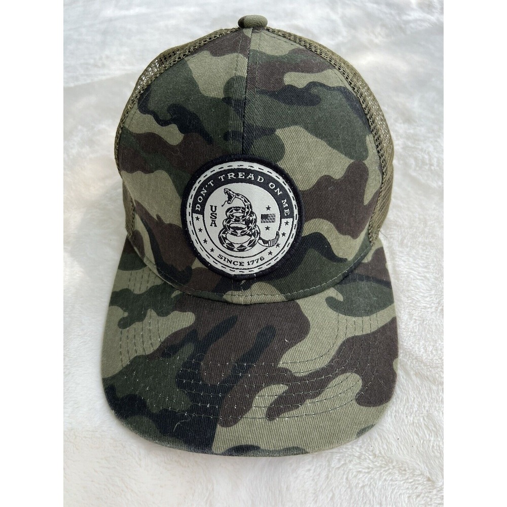 Rural King Camouflage Don't Tread on‎ Me Hat Mesh SnapBack Adjustable Very Good!